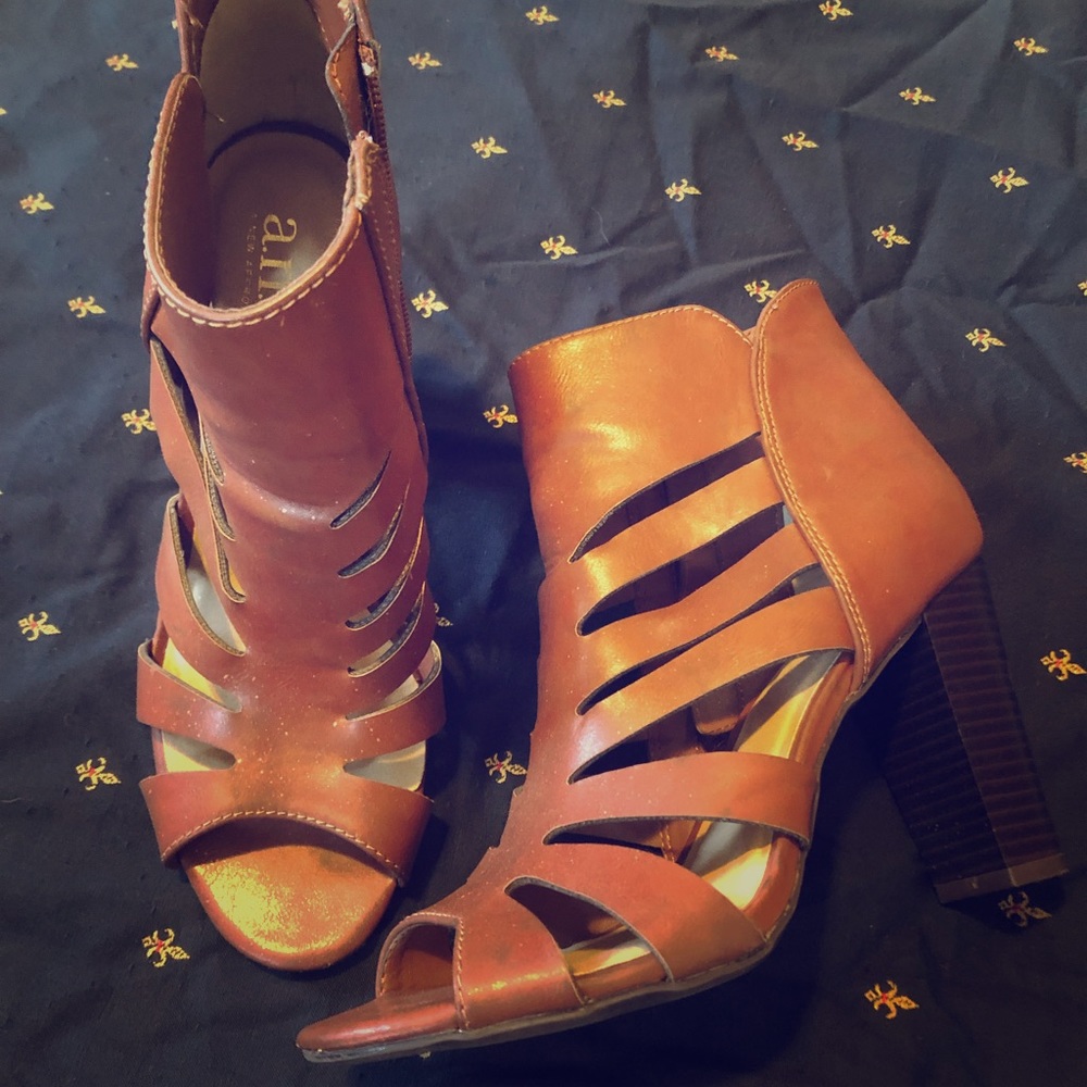 Open toe booties